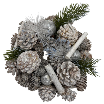 MAŁY WIENIEC ŚWIĄTECZNY BIAŁY 25CM