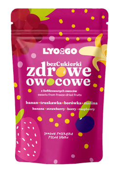 BEZCUKIERKI ZDROWE OWOCOWE - RÓŻOWE - 12G