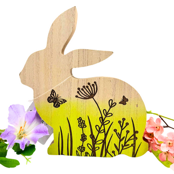 DREWNIANY ZIELONY ZAJĄCZEK