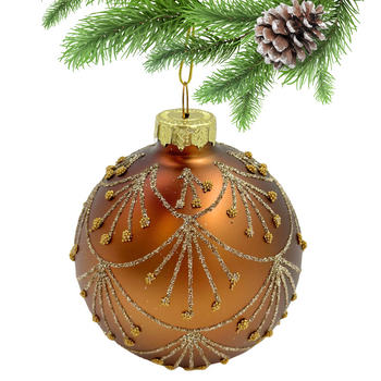 SZKLANA BOMBKA MIEDZIANA MATOWA ZŁOTY BULION