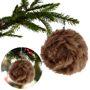 ZAWIESZKA CHOINKOWA BOMBKA FUTRZASTA BRĄZOWA