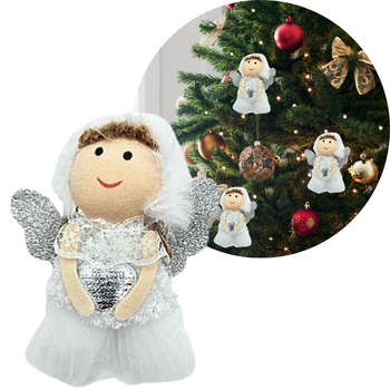 ZAWIESZKA CHOINKOWA Z BIAŁYM ANIOŁKIEM 12 CM