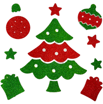 NAKLEJKI NA OKNO BROKATOWE CHOINKA