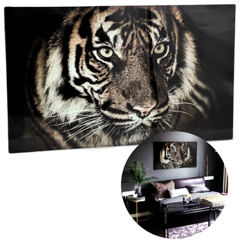DEKORACJA ŚCIENNA SZKLANA 35x57cm TYGRYS