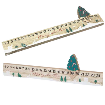 KALENDARZ ADWENTOWY ODLICZANIE DO ŚWIĄT 38X9,5CM STOJĄCY Z CHOINKĄ