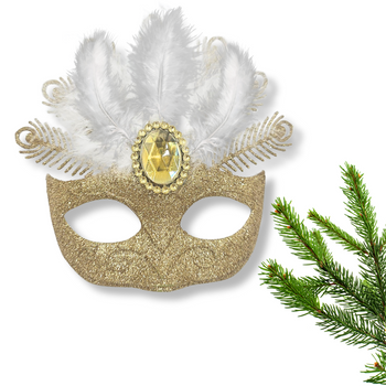 ZAWIESZKA DEKORACYJNA MASKA WENECKA - ZŁOTA