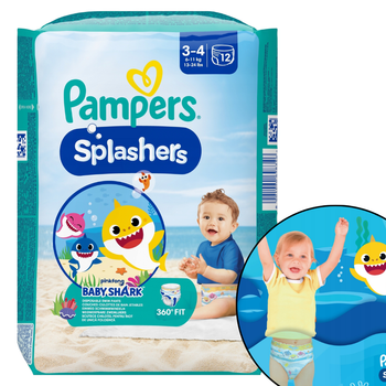 PIELUSZKI PAMPERS SPLASHERS ROZMIAR 3-4 12 SZT.