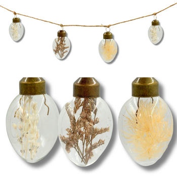 SZKLANE JAJKA 9SZT GIRLANDA NATURALNE JASNE