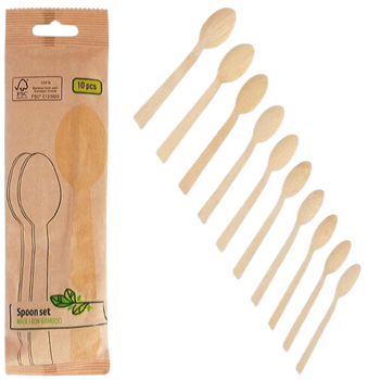 ZESTAW ŁYŻEK BAMBUSOWYCH 10 SZT