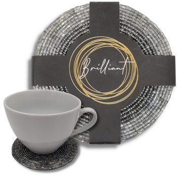 PODSTAWKA Z KORALIKÓW SREBRNA