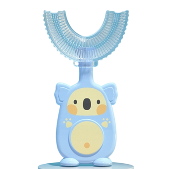 STOJĄCA SZCZOTECZKA SILIKONOWA DO ZĘBÓW DLA DZIECI NIEBIESKA