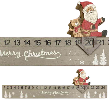 KALENDARZ ADWENTOWY ODLICZANIE DO ŚWIĄT 38X9,5CM STOJĄCY