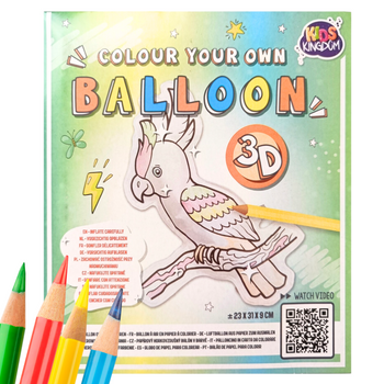 BALON DO KOLOROWANIA 3D PAPUGA