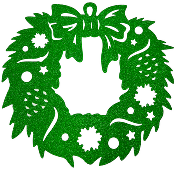 NAKLEJKA NA OKNO BROKATOWY WIENIEC ZIELONY