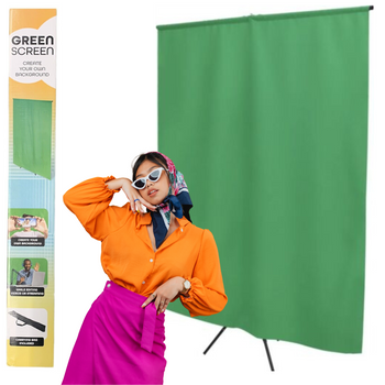 GREEN SCREEN 2X1,5 ZIELONE TŁO Z RAMĄ