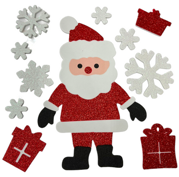 NAKLEJKI NA OKNO PIANKOWE MIKOŁAJ BROKATOWY