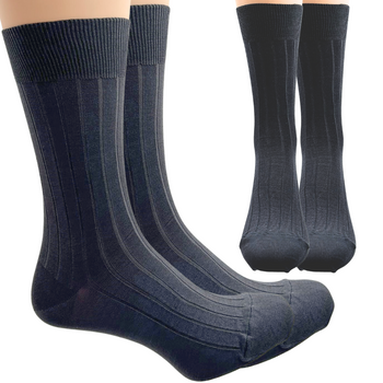 SKARPETY MĘSKIE Z BAWEŁNY MERCERYZOWANEJ 39-42 CIEMNY SZARY DERBY