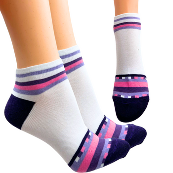 STOPKI DAMSKIE BIAŁO-FIOLETOWE 39-41 DERBY