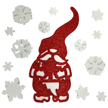 NAKLEJKI ŚWIATECZNE NA OKNO PIANKOWE BROKATOWE KRASNAL