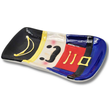 Dekoracyjny talerz świąteczny DZIADEK DO ORZECHÓW NIEBIESKI