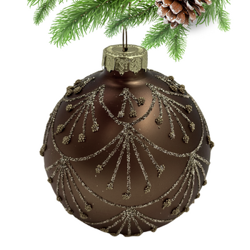 SZKLANA BOMBKA BRĄZOWA MATOWA ZŁOTY BULION