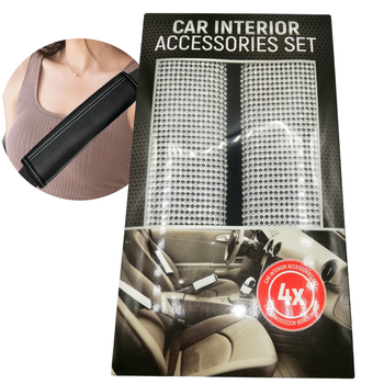 ZESTAW AKCESORIÓW DO SAMOCHODU Z CEKINAMI - PASY DRĄŻEK RĘCZNY