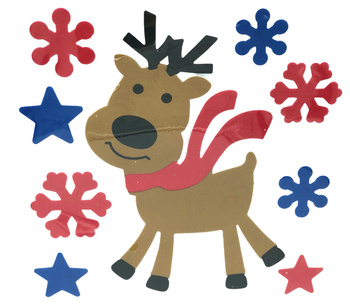 OZDOBY ŚWIĄTECZNE NA OKNO RENIFEREK XST510-13