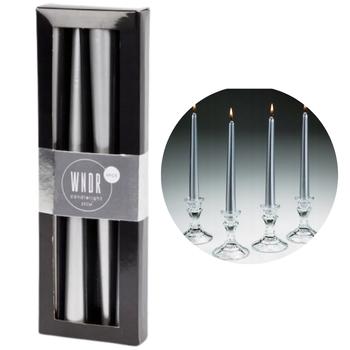 ZESTAW 4 ŚWIEC WNDR SREBRNE