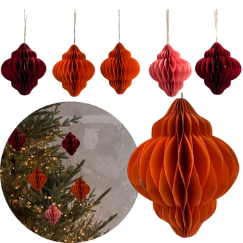 DEKORACJA Z PAPIERU 3D DO POWIESZENIA BOMBKA 5SZT