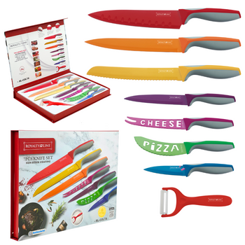 ZESTAW NOŻY 7-EL ROYALTY LINE KOLOROWE