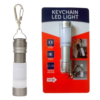 BRELOCZEK NA KLUCZE Z LAMPKĄ LED SREBRNY