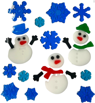 NAKLEJKI NA OKNO ŻELOWE TRZY BAŁWANY I ŚNIEŻYNKI