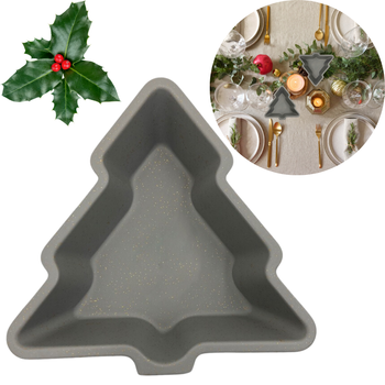 MISKA DO SERWOWANIA W KSZTAŁCIE CHOINKI SZARA