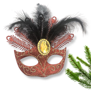 ZAWIESZKA DEKORACYJNA MASKA WENECKA - CZERWONA