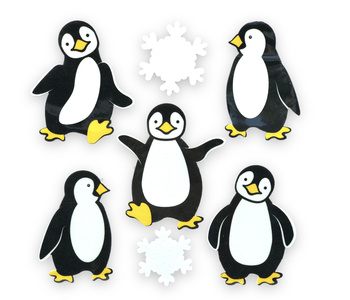 OZDOBY ŚWIĄTECZNE NA OKNO PINGWINY XST510-16
