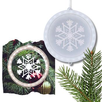 DEKORACJA ŚWIETLNA AKRYLOWA ŚNIEŻYNKA BIAŁY ZIMNY WITRAŻ