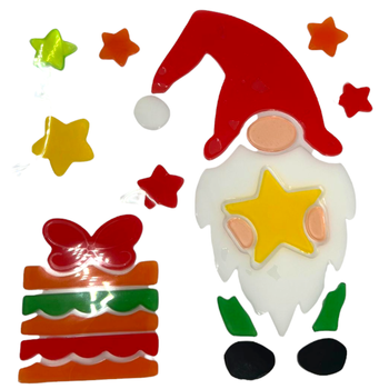 NAKLEJKI NA OKNO ŻELOWE ŚWIĄTECZNE KRASNAL I PREZENT