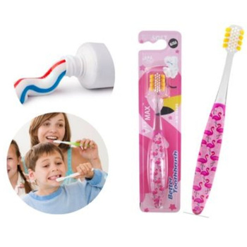 Szczoteczka dla dzieci Better Toothbrush dla dzieci - flamingi różowa