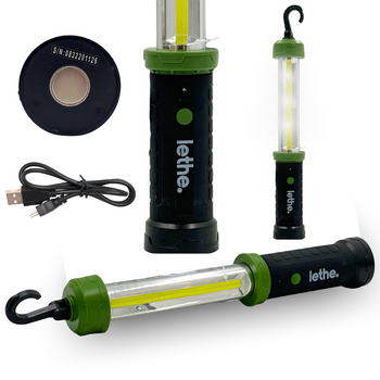 LATARKA LAMPKA WARSZTATOWA Z HACZYKIEM I MAGNESEM ZIELONA