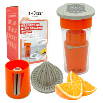 WIELOFUNKCYJNY ZESTAW DO WARZYW I OWOCÓW POMARAŃCZOWY SMUKEE