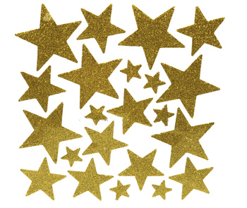 OZDOBY ŚWIĄTECZNE NA OKNO GWIAZDKI BŁYSZCZĄCE ZŁOTE XST510-20