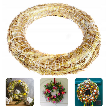 Wieniec pierścień słomiany ozdoba duży 30cm DO STROIKA