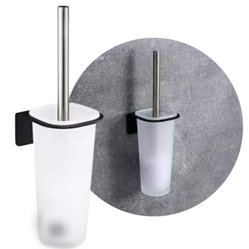 SZCZOTKA DO TOALETY SZKLANA PRZEZROCZYSTA CZARNY UCHWYT