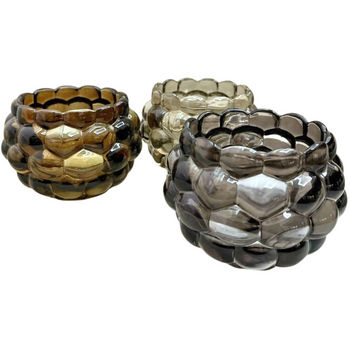 ŚWIECZNIK SZKLANY NA PODGRZEWACZE JASNY SZARY