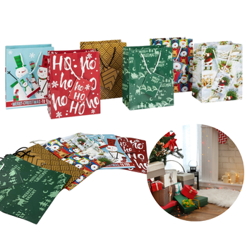 ZESTAW 6 TOREBEK PREZENTOWYCH 17X9X22 CM ŚWIĄTECZNE