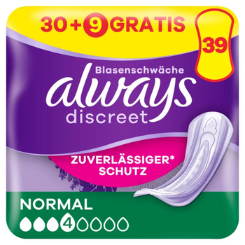 PODPASKI always Discreet Inkontinenz Normal Big Pack +30% GRATIS 30+9