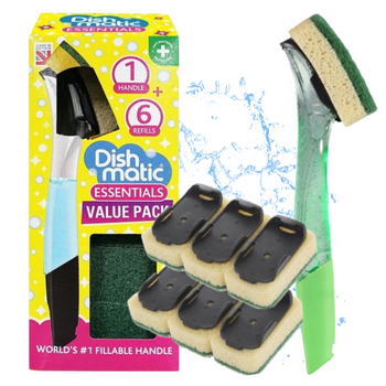 ZMYWAK STARTER DISHMATIC SPONGE ESSENTIALS BONUS PACK (1 HANDLE + 6 REFILLS)
