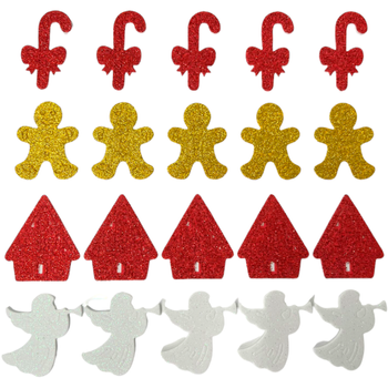 MAŁE NAKLEJKI NA OKNO PIANKOWE BROKATOWE