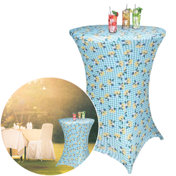 POKROWIEC NA STÓŁ CATERINGOWY 80X110CM ZIELONA KRATKA W CYTRYNY