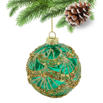 BOMBKA SZKLANA DIANA 8CM ZIELONA